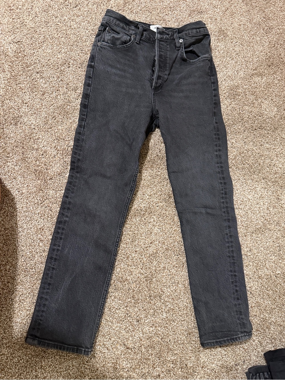 Agolde Black Straight-Leg Jeans
